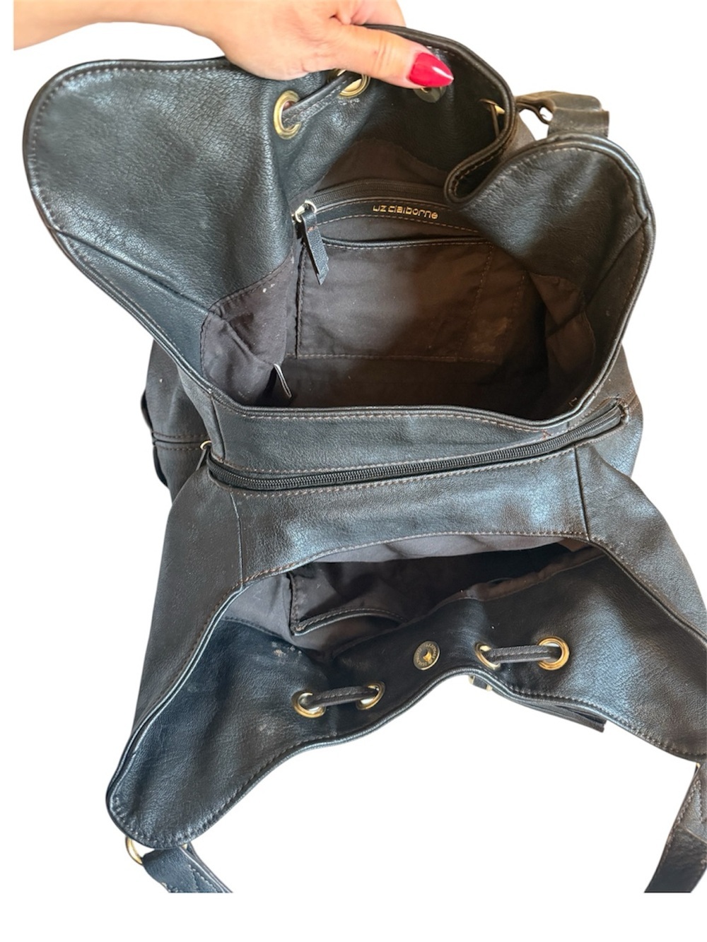 Liz Claiborne Black Shoulder Bag with Matching Wallet - Picture 8 of 12